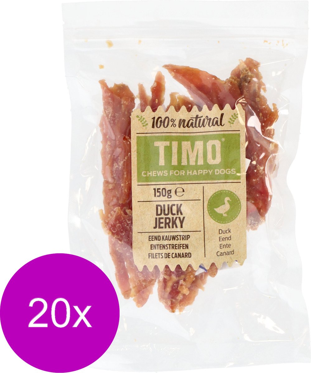 Timo Eend Kauwstrip - Hondensnacks - 20 x Eend 150 g