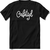 Cafétijd T-Shirt Heren / Dames - Perfect koffie ochtend Shirt cadeau - koffiebonen spreuken teksten en grappige zinnen Maat M