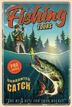 Wandbord - Fishing Tours - 20x30cm