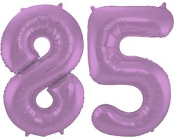 Folieballon 85 jaar metallic paars 86cm