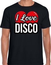 I love disco verkleed t-shirt zwart voor heren - discoverkleed / party shirt - Cadeau voor een disco liefhebber M