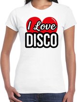 I love disco verkleed t-shirt wit voor dames - discoverkleed / party shirt - Cadeau voor een disco liefhebber XL