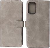 Samsung Galaxy M52 5G Hoesje - Book Case Telefoonhoesje - Kaarthouder Portemonnee Hoesje - Wallet Cases - Grijs