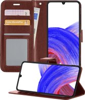 Hoesje Geschikt voor Samsung A33 Hoesje Book Case Hoes Wallet Cover - Hoes Geschikt voor Samsung Galaxy A33 Hoesje Bookcase Hoes - Bruin