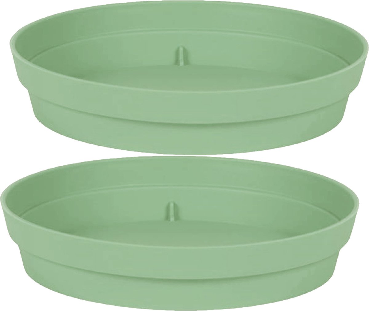 EDA Bloempot onderschaal Toscane - 2x stuks - kunststof - groen - D23 cm - opvangschalen