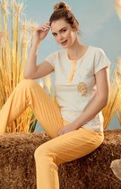 Seamlife Homewear - Dames Pyjama Set - BIO - Lang - Yellow - (S)