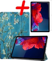 Lenovo Tab P11 Hoes Case Met Screenprotector - Lenovo Tab P11 Hoesje Bloesem - Lenovo Tab P11 Book Case Cover Met Screenprotector