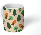 Mok - Koffiemok - Bomen - Patronen - Groen - Mokken - 350 ML - Beker - Koffiemokken - Theemok