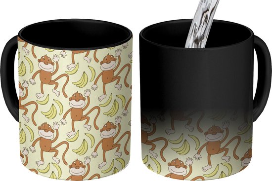 Mug Magique - Photo sur Tasses Chauffantes - Tasse à Café - Motif - Singe - Banane - Mug Magic - Tasse - 350 ML - Tasse à Thé - Décoration Sinterklaas - Distribution de cadeaux pour les enfants - Chaussures cadeaux Sinterklaas