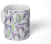 Mok - Koffiemok - Cheetah - Planten - Patroon - Mokken - 350 ML - Beker - Koffiemokken - Theemok