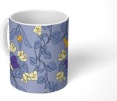 Mok - Koffiemok - Bloemen - Vlinder - Design - Mokken - 350 ML - Beker - Koffiemokken - Theemok