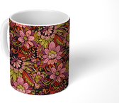 Mok - Koffiemok - Bloemen - Bladeren - Design - Mokken - 350 ML - Beker - Koffiemokken - Theemok