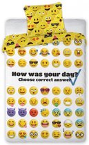 KD® - Emoji, How was your day? - Dekbedovertrek - Eenpersoons - 140 x 200 cm - Katoen