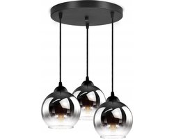 Hanglamp Industrieel voor Woonkamer, Eetkamer -  Smoking Glas - 3-lichts - Smoke Glas - 3 bollen - Rookglas