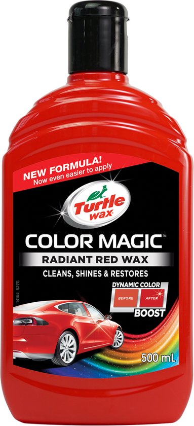 Turtle wax 52711 color magic radiant red wax 500ml - speciale autopoets - lakherstel - polijst - rood