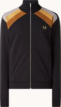 Fred Perry Sweatvest met colourblocking - Zwart/Grijs/Geel/Bruin - Maaat M