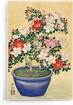 Walljar - Ohara Koson - Blooming Azalea In Blue Pot - Muurdecoratie - Poster