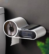Wc Houder Met Telefoonplankje - Toilethouder - Zelfklevend - Wc Rolhouder - Toiletrolhouder met Lade - Badkamer Accessoires