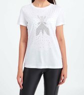 Patrizia Pepe • wit t-shirt met logo in strass • maat 40 (III)