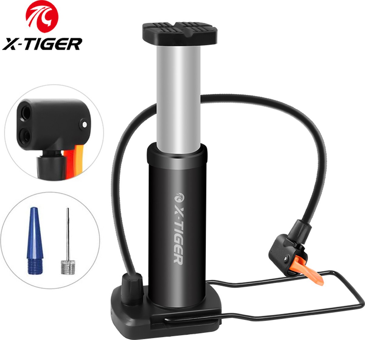 Mini Pompe à Air Manuelle ENGWE Pour Vélo - Jusqu'à 5 Bars, Manomètre Numérique, Flexible - Universelle Presta/Schrader