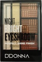 D'Donna - Glitter Oogschaduw - Night Bright Perfect Shine Finish - Goud/Bruin/Koper/Beige/Wit - 1 Palette met applicator - Nummer 2B