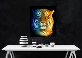 Luxe Tijger schilderij op hout - 100 cm x 100 cm