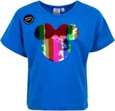Minnie Mouse blauw t-shirt met omkeerbare pailletten maat 116