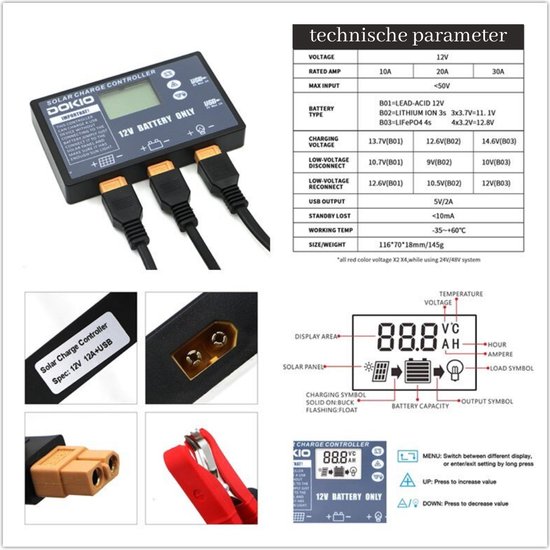 Technaxx TX-215  5024  - Opvouwbare Zonnepaneelkoffer - 100W - 18V Max Voltage 10a 2x Usb Makkelijk Draagbaar Zwart