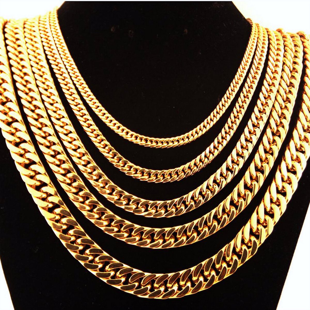 ICYBOY Massieve Klassieke Gouden Heren Ketting - verguld - Lengte 60 cm - Dikte 10 mm - Lobster Iced Out Cuban Chain
