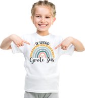 Grote zus T-shirt | Grote zus t-shirt regenboog | UV Protection | Leeftijd ca. 8 tot 9 jaar