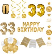 33 jaar Verjaardag Versiering pakket Gold