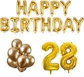 28 jaar Verjaardag Versiering Ballon Pakket Goud