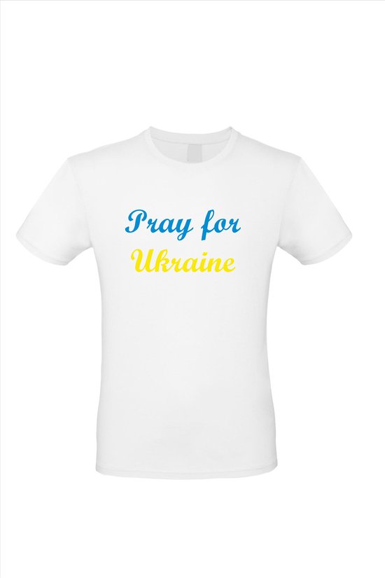 T shirt Oekraine Pray For Ukraine Wit | Ukraine |Shirt met Oekraine vlag | OPBRENGST NAAR OEKRAÏNE!