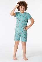 Woody pyjama jongens - zeegroen - mandrill aap all-over print - 221-1-PZA-Z/979 - maat 98