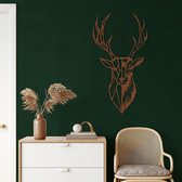 Wanddecoratie |Geometric Deer Head   decor | Metal - Wall Art | Muurdecoratie | Woonkamer |Bronze| 46x75cm