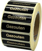 Gezouten sticker - 1000 Stuks - 10x40mm - goud - zwart - food sticker - voedseletiket - reclame-etiket - HACCP