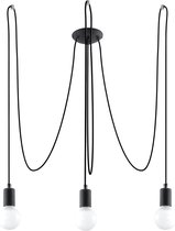 Sollux - Hanglamp Edison 3 lichts E27 zwart