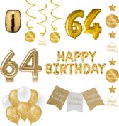 64 jaar Verjaardag Versiering pakket Gold