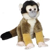 Pluche bruin doodshoofdaapje knuffel 28 cm - Apen knuffels - Speelgoed knuffeldieren/knuffelbeest voor kinderen