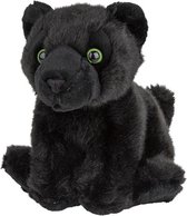 Pluche kleine zwarte panter knuffel van 18 cm - Dieren speelgoed knuffels cadeau - Panters Knuffeldieren