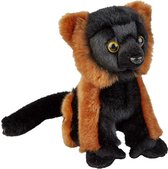 Pluche knuffel dieren rood/zwart Lemur aapje 18 cm - Speelgoed apen/aapjes knuffelbeesten
