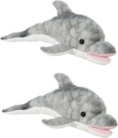 2x stuks pluche dolfijn knuffel van 30 cm - Kinderen speelgoed - Dieren knuffels cadeau - dolfijnen/vissen