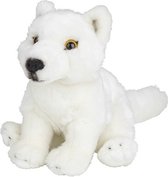 Pluche witte wolf knuffel 18 cm - Wolven wilde dieren knuffels - Speelgoed voor kinderen