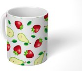 Mok - Koffiemok - Peer - Aardbei - Patronen - Zomer - Mokken - 350 ML - Beker - Koffiemokken - Theemok