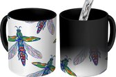Magische Mok - Foto op Warmte Mokken - Koffiemok - Vlieg - Mozaïek - Design - Magic Mok - Beker - 350 ML - Theemok