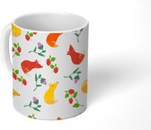 Mok - Koffiemok - Vossen - Patronen - Fruit - Mokken - 350 ML - Beker - Koffiemokken - Theemok
