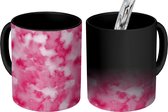 Magische Mok - Foto op Warmte Mokken - Waterverf - Patronen - Fuchsia - Magic Mok - Beker - 350 ML - Uitdeelcadeautjes