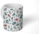 Mok - Kerstmis - Patronen - Takken - Planten - Mokken - 350 ML - Beker - Uitdeelcadeautjes