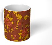 Mok - Koffiemok - Bloemen - Herfst - Design - Mokken - 350 ML - Beker - Koffiemokken - Theemok