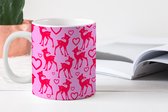 Mok - Koffiemok - Hert - Hart - Roze - Design - Mokken - 350 ML - Beker - Koffiemokken - Theemok